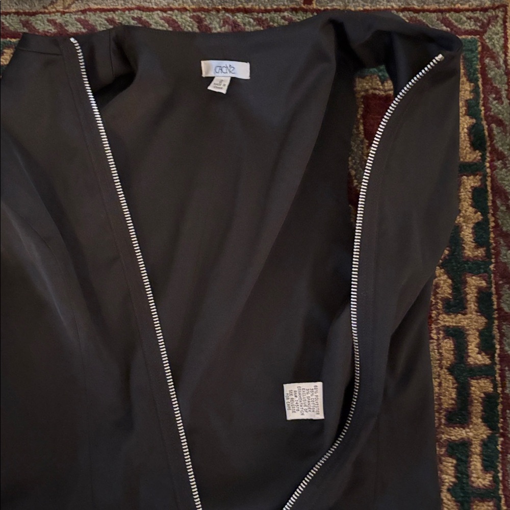 Cache Black Fitted Full Length Zip Up Cocktail Dr… - image 8